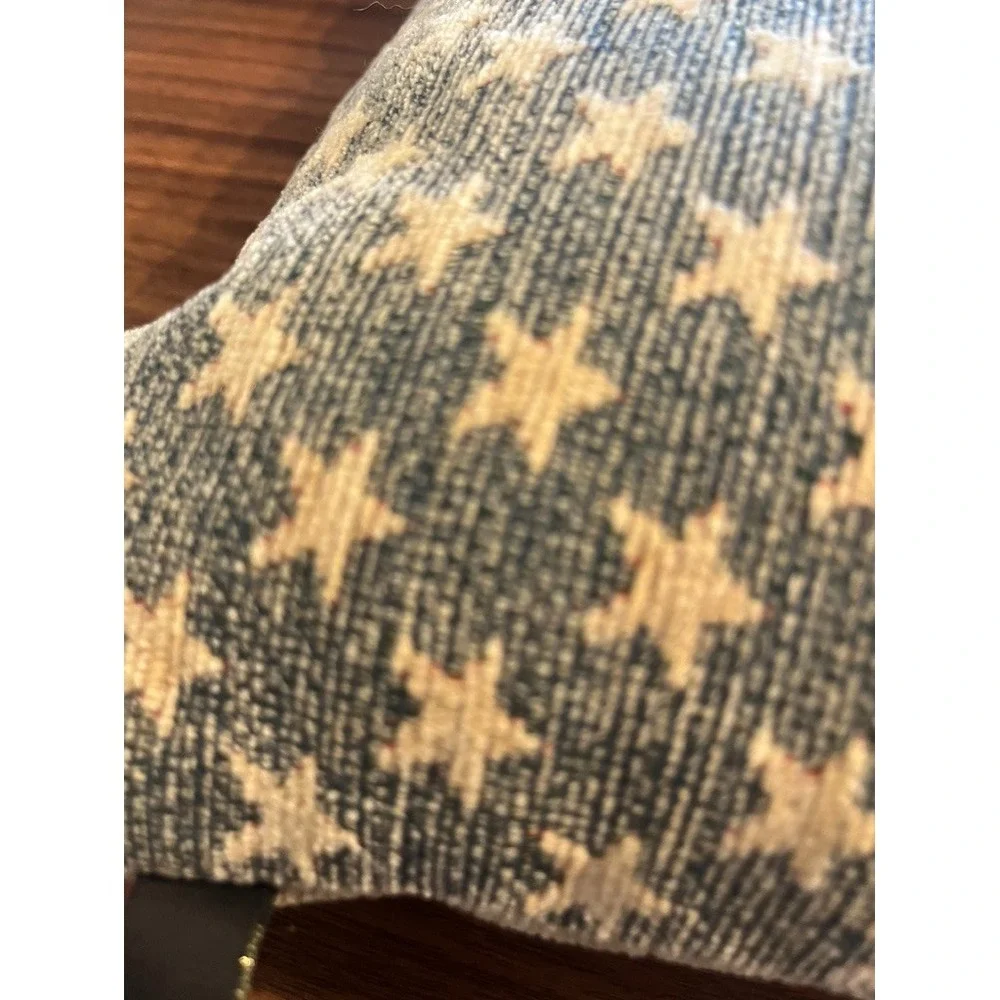 American Flag Woven Tapestry Throw Pillow Americana Preppy Stars Stripes Rustic